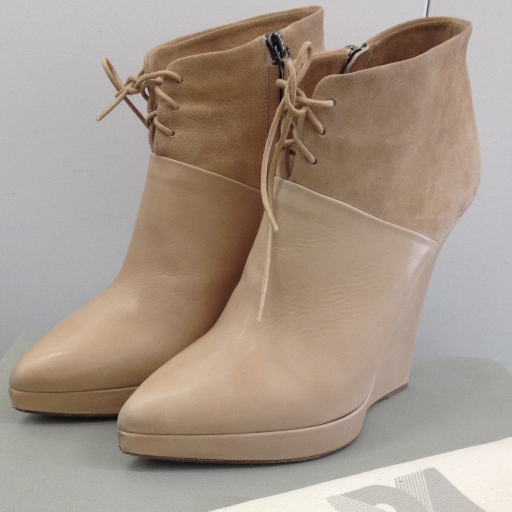 Reed Krakoff nude wedge booties 38.5 IT / 8.5 US
